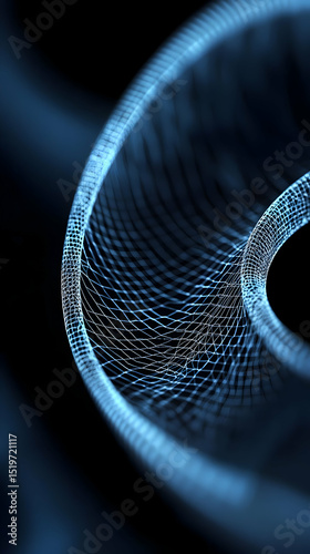 Abstract Blue Glowing Ring Design