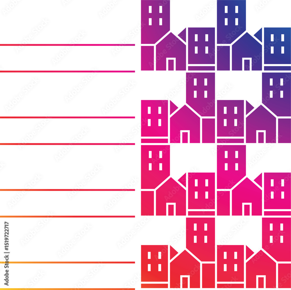 Fototapeta premium Building glyph solid icons. Containing house, residential, town, city solid icons collection. Vector illustration.