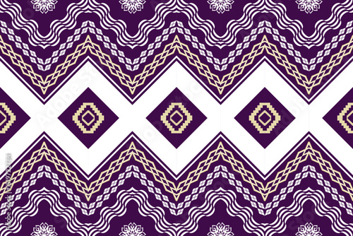 Ethnic Figure aztec embroidery style.Geometric ikat oriental traditional art pattern.Design for ethnic background,wallpaper,fashion,clothing,wrapping,fabric,element,sarong,graphic,vector illustration.