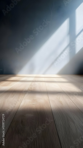 Empty Modern Room With Sunlight And Wooden Floor
