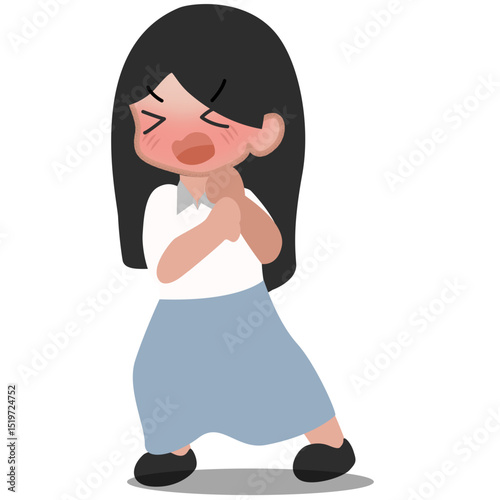 Long hair girl with a heart 