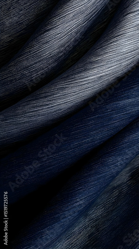 Dark Blue Fabric Texture With Geometric Pattern