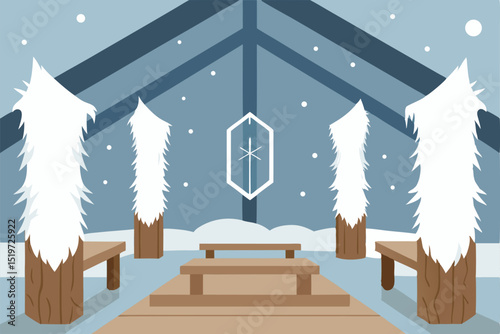 vector illustration of a winter landscape
