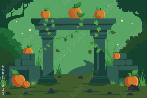 halloween background with pumpkins