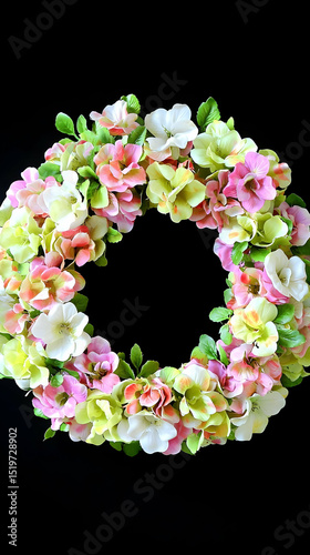 Colorful Floral Wreath With Pastel Flowers