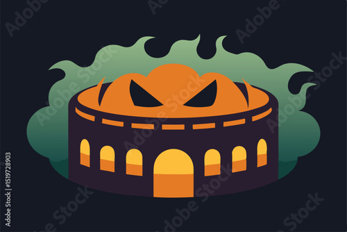 halloween pumpkin on a fire
