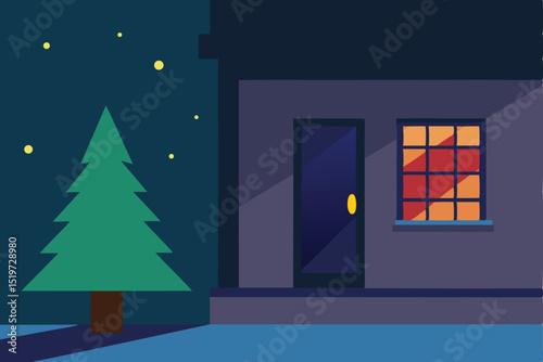 christmas tree and house