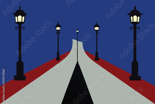 red carpet on the street background