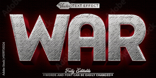   War Soldier Battle Army Combat Sign Vector Editable Text Effect Template