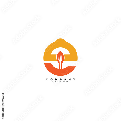 letter e food logo vector concept, icon, element, and template for company.