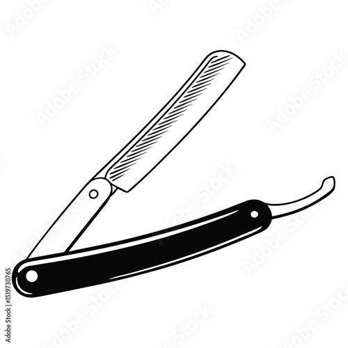 razor icon Simple thin line stroke vector