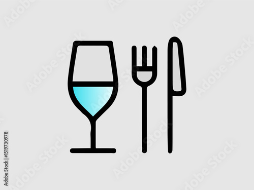 The image shows a vector illustration representing dining or food and drink.