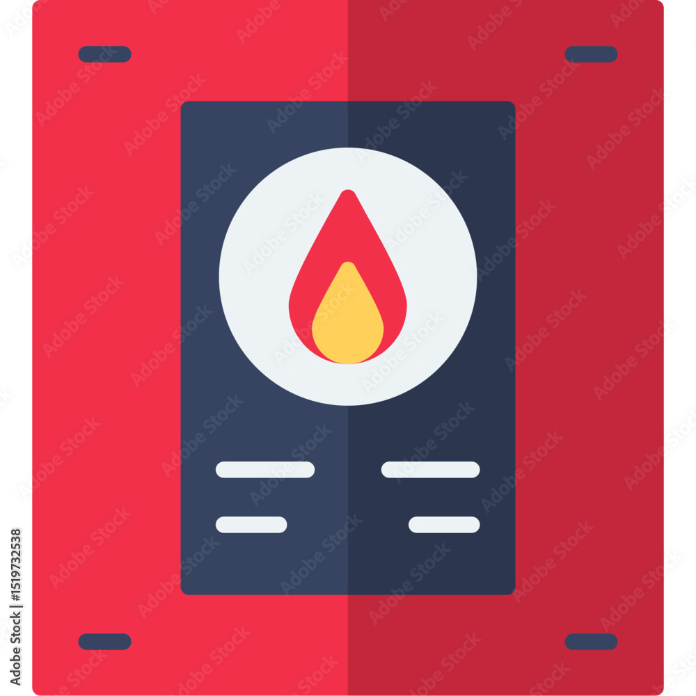 Fototapeta premium Fire Emergency Button Icon