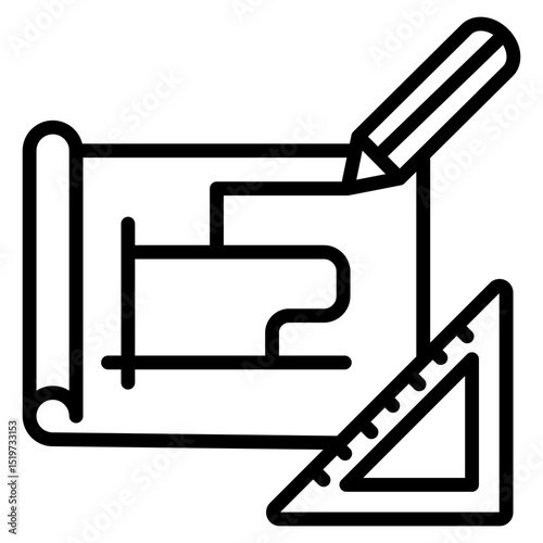Drafting line icon