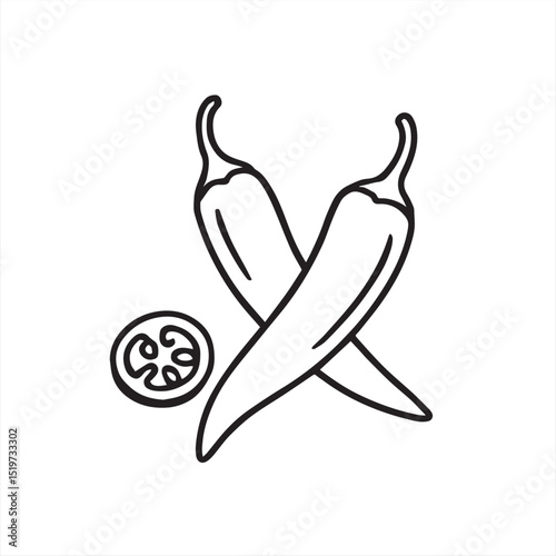 vector illustration of chili