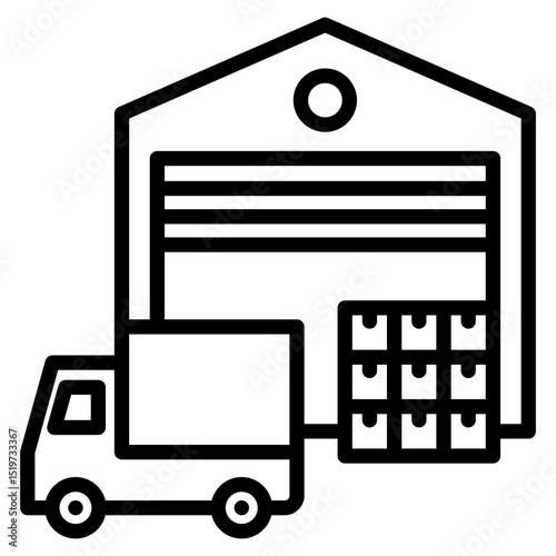 Warehouse line icon