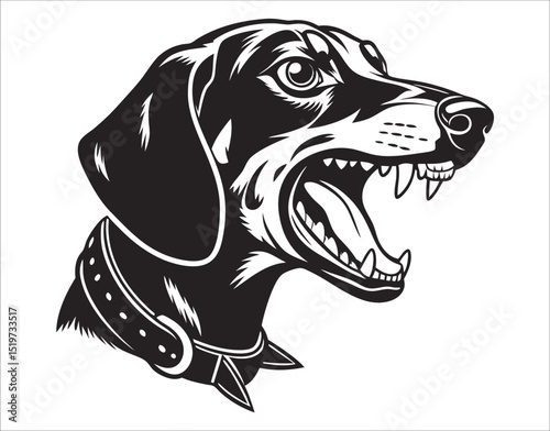 Dachshund Dog Head Cut