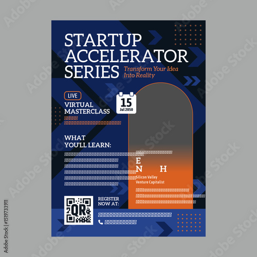 Startup Masterclass Workshop Flyer and Social Media Design Template for Webinar or Online Course Promotion