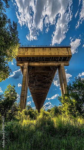 Abandoned Yellow Structure Under Sunny Sky