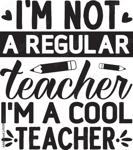 Cool teacher typography design vector illustration File