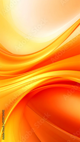 Abstract design featuring smooth curves and gradients in warm orange and yellow tones.