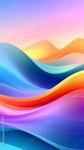Abstract waves in vibrant colors create a serene and dynamic visual experience.