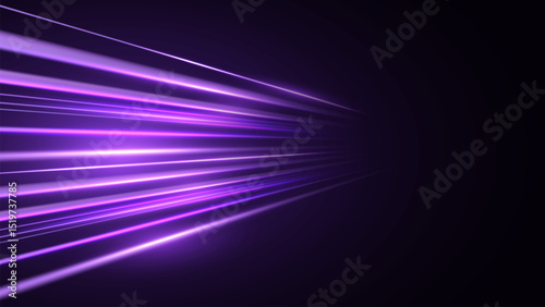 Panoramic high speed technology concept, light abstract background. Modern abstract high-speed movement. Dynamic motion light trails with motion blur effect on dark background.
