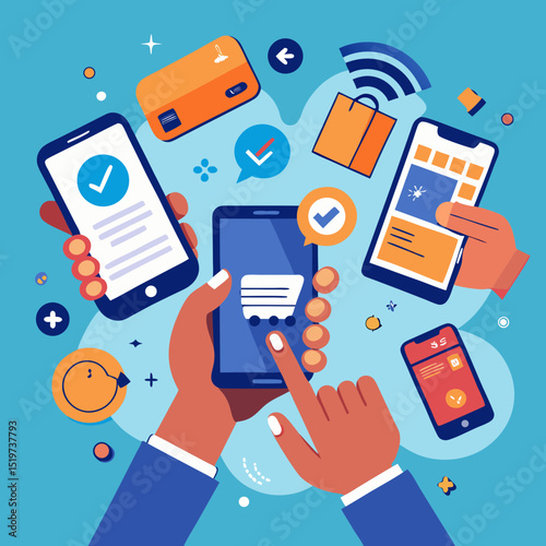 Busy corporate office with diverse teams brainstorming, collaborating, and working on digital devices in bright, modern workspaces, highlighting innovation, teamwork, and productivity.