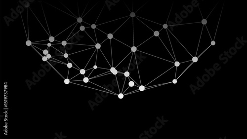 Wireframe mesh polygonal element. Sphere with connected lines and dots.  3d geometric vector background for business or science presentation.