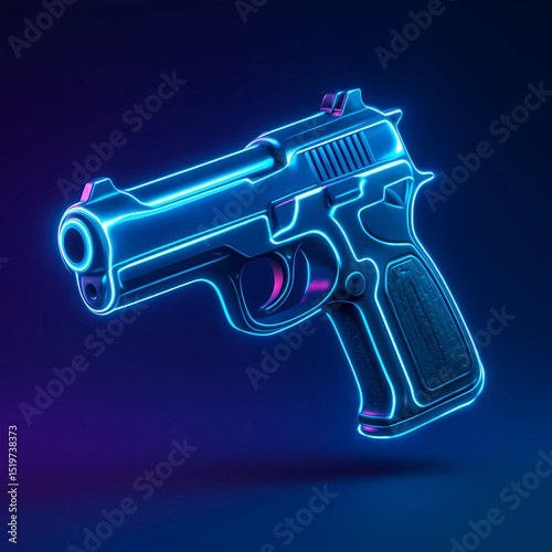 Neon Cyberpunk Pistol