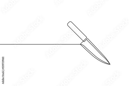 Knife continuous line drawing illustration with minimalist style for kitchen