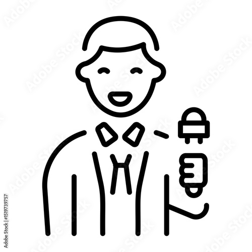 A line style icon of a reporter