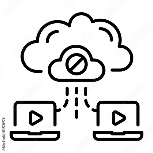 A line style icon of cloud sharing