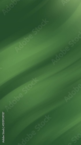Vertical abstract green background with smooth flowing curves and gradients. Ideal for eco branding, organic themes, or calming natural design elements

