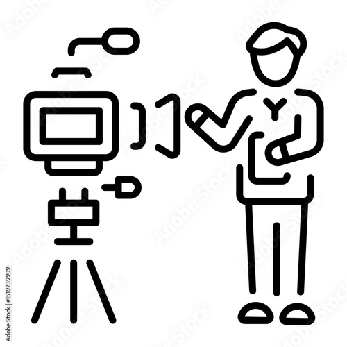 A line style icon of journalism