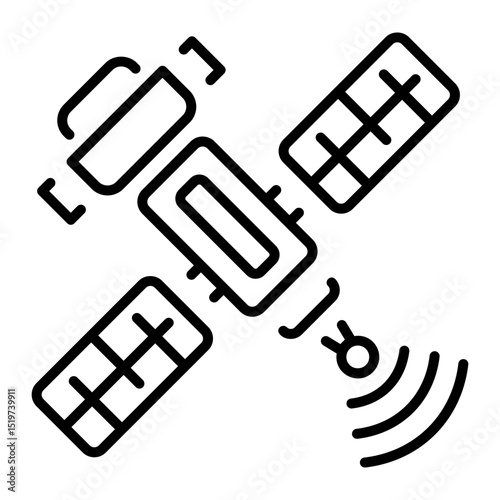 An outline style icon of a satellite