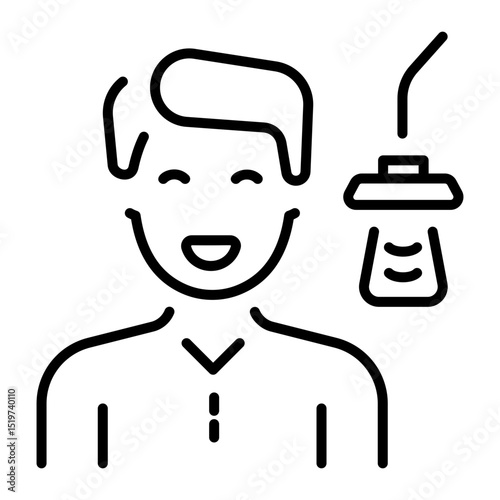 A linear style icon showing a radio broadcaster 