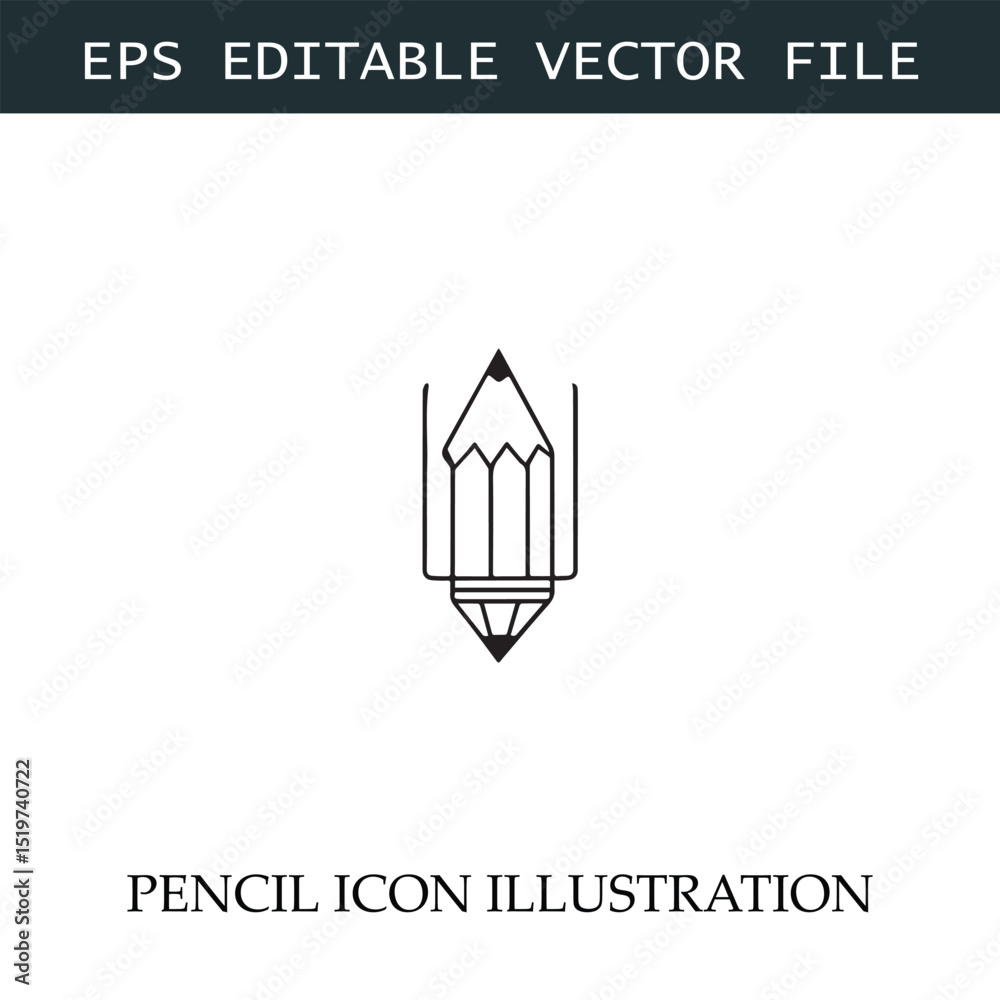 Obraz premium Pencil Icon Black and White Vector Design Image Illustration 