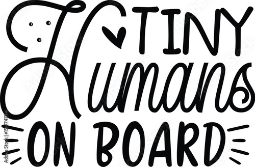 Tiny humans on board cute car decal File