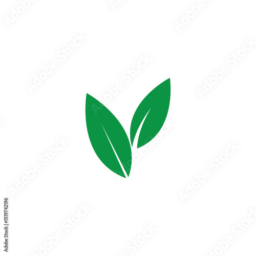 Leaf green logo and symbol vector