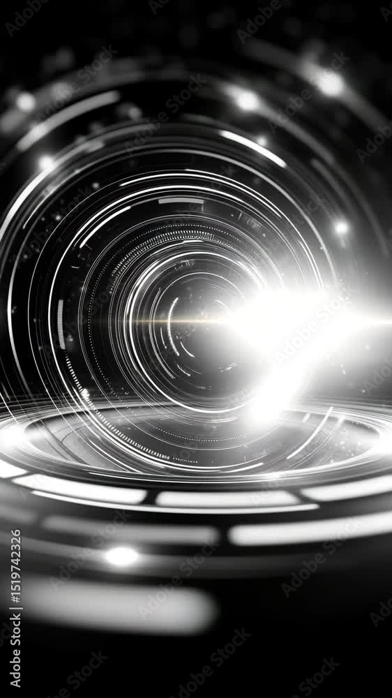 Futuristic hud interface spinning light, hud interface with futuristic light glow, sci-fi hud interface with spinning animation
