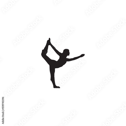 Silhouette of a person performing lord of the dance yoga pose exercise