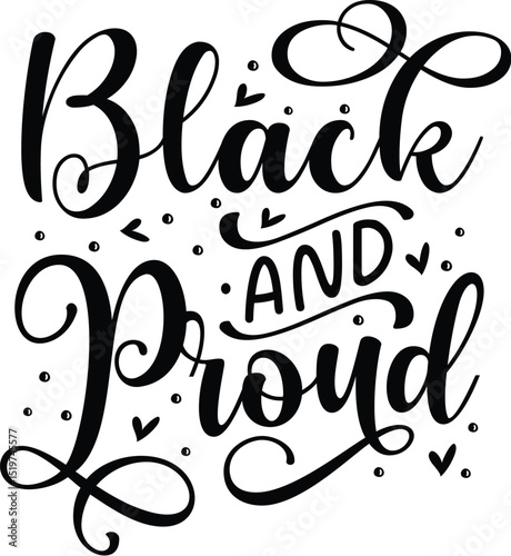 Black and proud calligraphy vector design File