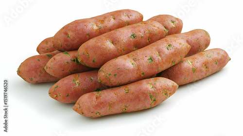 Pile Of Sweet Potato Snacks On White Background