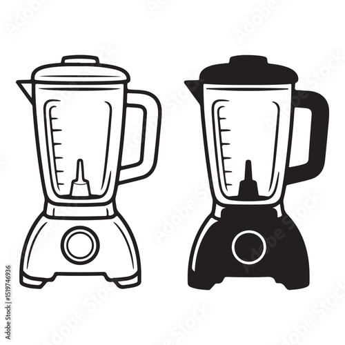 Vector kitchen blender symbols black and white