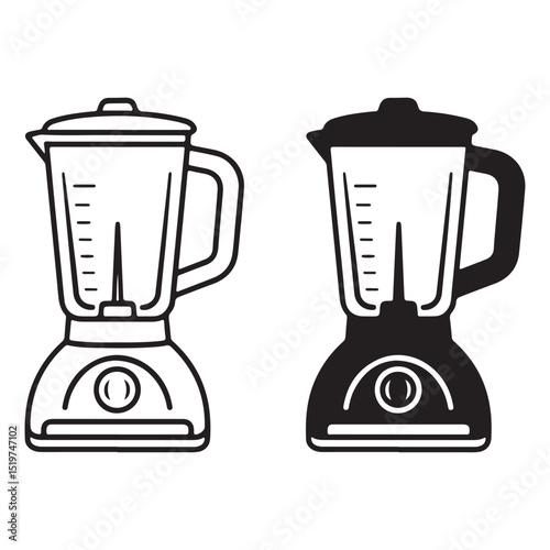 Vector kitchen blender symbols black and white