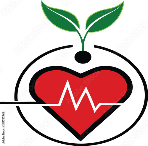 Heart Health Wellness Logo Vector EPS Design for Healthcare and Wellness Businesses