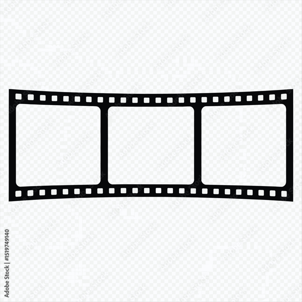 Obraz premium Film strip frame. Cinema tape. Photo negative, filmstrip. Movie black seamless vector illustration on white background for cinema-themed projects, movie posters and photographic albums