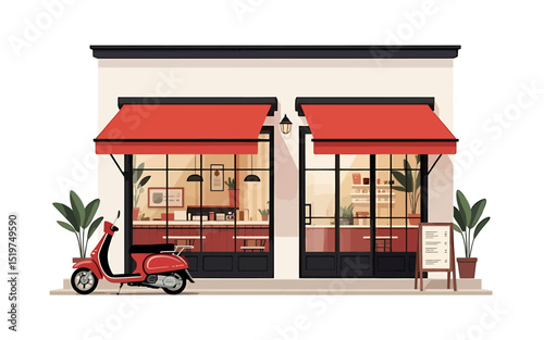 Charming Cafe Storefront A Delightful Blend of Style and Coffee Shop Ambiance