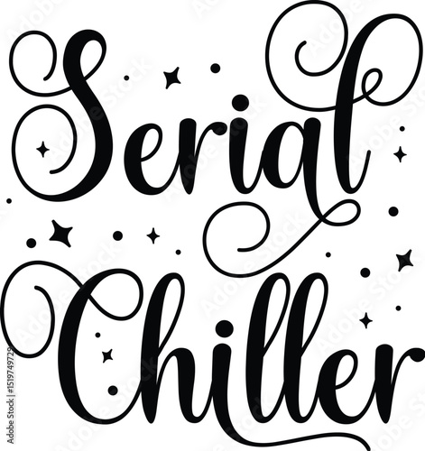 Serial chiller calligraphy design with stars and dots File